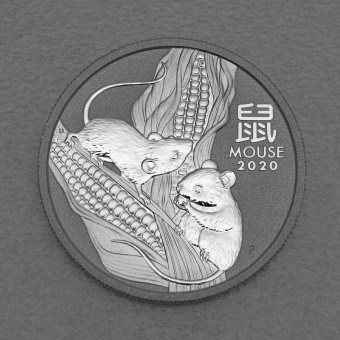 Silbermünze 1/2oz "2020 Maus" Lunar III 