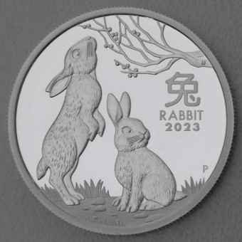 Silbermünze 1/2oz "2023 Hase" Lunar III (PP) Polierte Platte