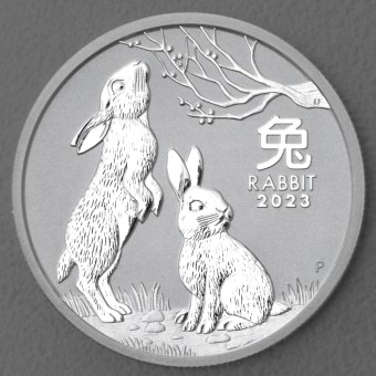 Silbermünze 1/2oz "2023 Hase" Lunar III (diff.) 