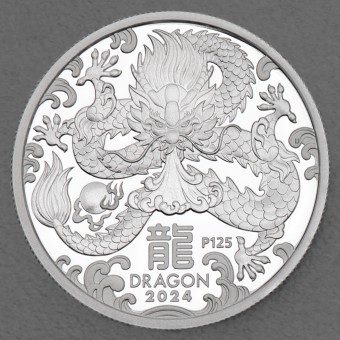 Silbermünze 1/2oz "Drache" 2024 (PP) Lunar III – Year of the Dragon (Australien)
