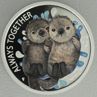 Silbermünze 1/2oz "Otter Babies 2020" (Tuvalu) Always Together