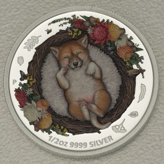Silbermünze 1/2oz "Baby Dingo" 2021 (PP) Dreaming Down Under (Australien)
