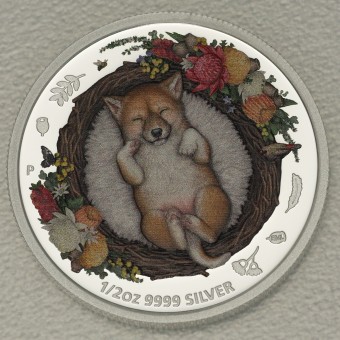 Silbermünze 1/2oz "Baby Dingo 2021" (PP) Dreaming Down Under Serie