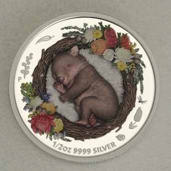 Silbermünze 1/2oz "Baby Wombat 2021" (PP) Dreaming Down Under Serie