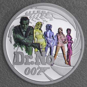 Silbermünze 1/2oz "Dr. No" 2021 (PP/koloriert) James Bond (Tuvalu)
