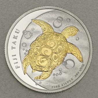 Silbermünze 1/2oz "Fiji Taku Turtle 2012" gilded 