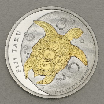 Silbermünze 1/2oz "Fiji Taku Schildkröte" 2012 (vergoldet) (Fidschi)