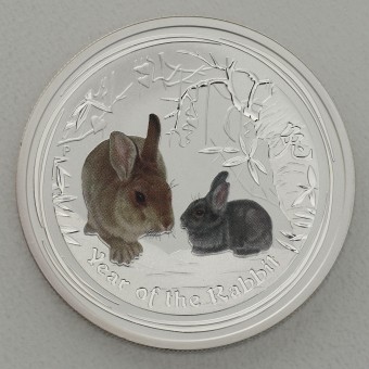 Silbermünze 1/2oz "Hase" 2011 (koloriert) Lunar II – Year of the Rabbit (Australien)