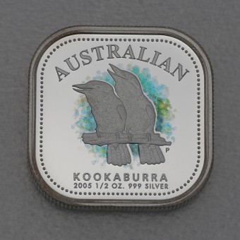 Silbermünze 1/2oz "Kookaburra" 2005 Square Coloured Proof Coin (Australien)