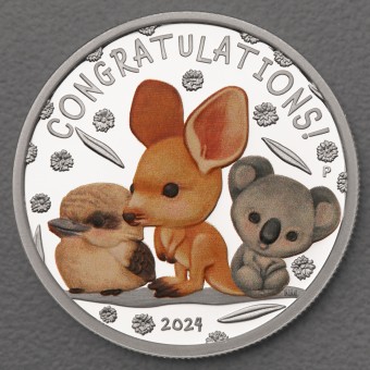 Silbermünze 1/2oz "Newborn" 2024 (PP/koloriert) (Australien)