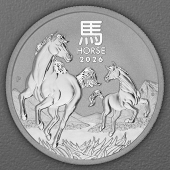Silbermünze 1/2oz "Pferd" 2026 Lunar III – Year of the Horse (Australien)