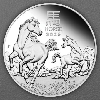 Silbermünze 1/2oz "Pferd" 2026 (PP) Lunar III – Year of the Horse (Australien)