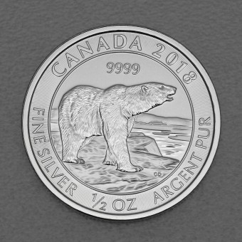 Silbermünze 1/2oz "Polarbär - 2018" Kanada 