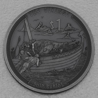 Silbermünze 1/2oz "Ship Burial" 2022 (AF) Vikings (Samoa)