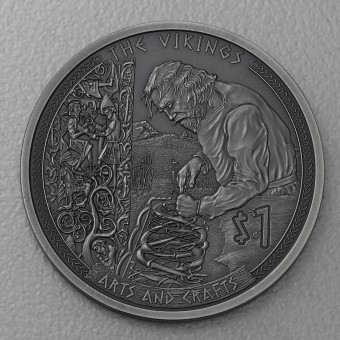 Silbermünze 1/2oz "Vikings 2022-Arts and Crafts" Antik-Finish
