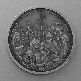Silbermünze 1/2oz "Trading Post" 2022 (AF) Vikings (Samoa)