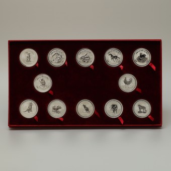 Silbermünze 12 x 1oz "Silver Lunar Set" 1999-2010 Lunar I – Komplettset (Australien)