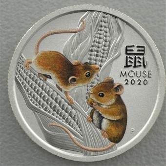 Silbermünze 1/4oz "2020 Maus" Lunar III (color.) 