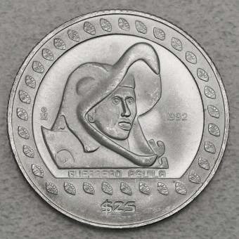 Silbermünze 1/4oz "Guerrero Aguila" 1992 Präkolumbische Kulturen – Azteken (Mexiko)