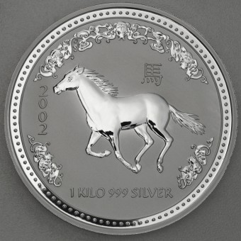 Silbermünze 1kg "2002 Pferd" Lunar I 
