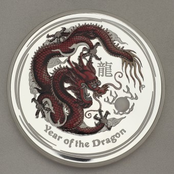 Silbermünze 1kg "Drache" 2012 (koloriert) Lunar II – Year of the Dragon (Australien)