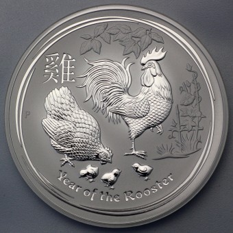 Silbermünze 1kg "Hahn" 2017 Lunar II – Year of the Rooster (Australien)