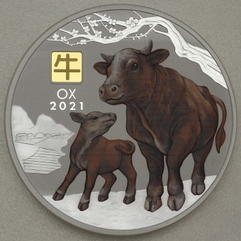 Silbermünze 1kg "Ochse" 2021 Privy Mark – Lunar III (Australien)