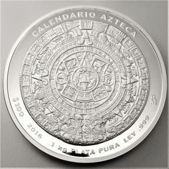 Silbermünze 1kg "Aztekenkalender 2016" Proof Like 