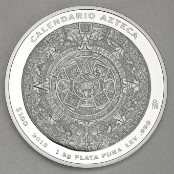 Silbermünze 1kg "Aztekenkalender 2018" Proof Like 