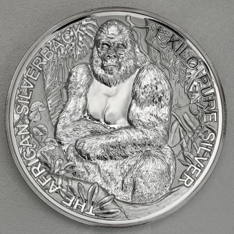 Silbermünze 1kg "Silverback Gorilla" 2018 (HR) (Dschibuti)