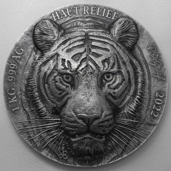 Silbermünze 1kg "Tiger" 2022 Big Five Asia (Elfenbeinküste)