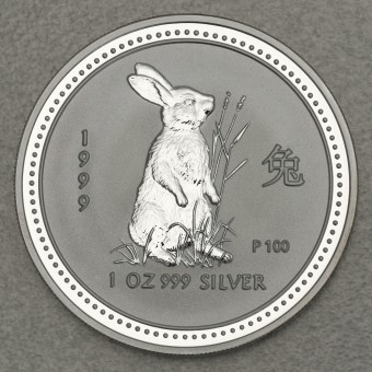 Silbermünze 1oz "1999 Hase" Lunar I 