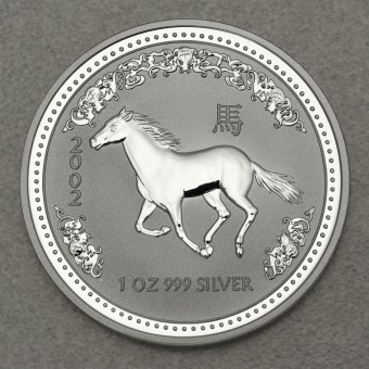 Silbermünze 1oz "2002 Pferd" Lunar I 