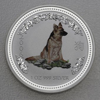 Silbermünze 1oz "Hund" 2006 (koloriert) Lunar I – Year of the Dog (Australien)