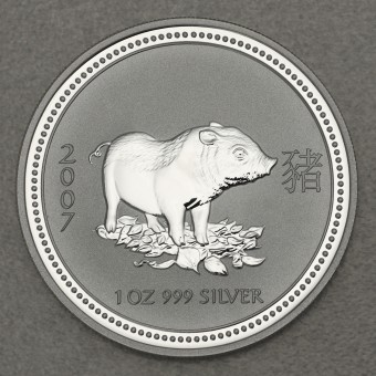 Silbermünze 1oz "2007 Schwein" Lunar I 