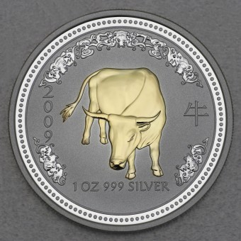 Silbermünze 1oz "Ochse" 2009 (vergoldet) Lunar I – Year of the Ox (Australien)