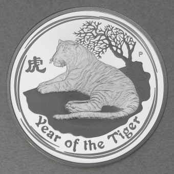 Silbermünze 1oz "Tiger" 2010 (PP) Lunar II – Year of the Tiger (Australien)