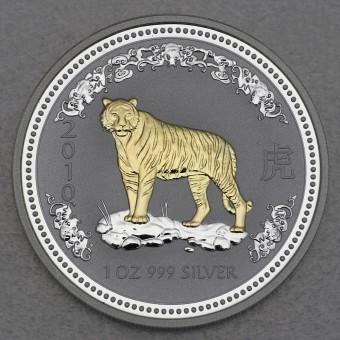 Silbermünze 1oz "Tiger" 2010 (vergoldet) Lunar I – Year of the Tiger (Australien)