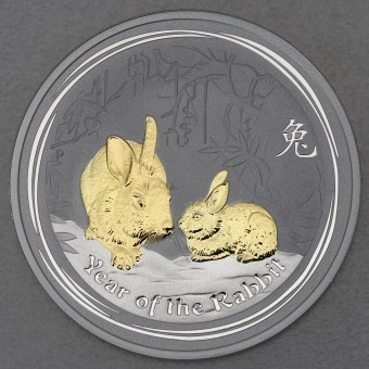 Silbermünze 1oz "Hase" 2011 (vergoldet) Lunar II – Year of the Rabbit (Australien)