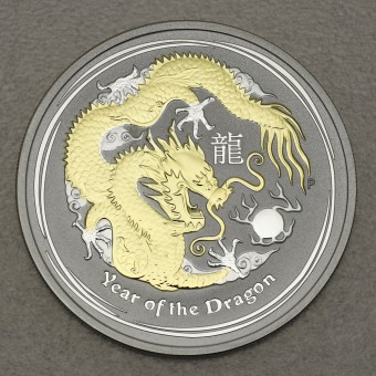 Silbermünze 1oz "Drache" 2012 (vergoldet) Lunar II – Year of the Dragon (Australien)