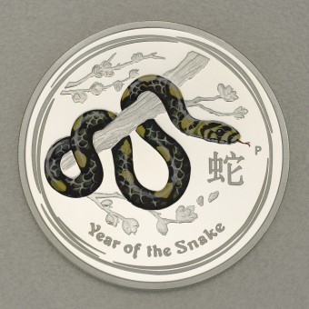 Silbermünze 1oz "Schlange" 2013 (koloriert) Lunar II – Year of the Snake (Australien)