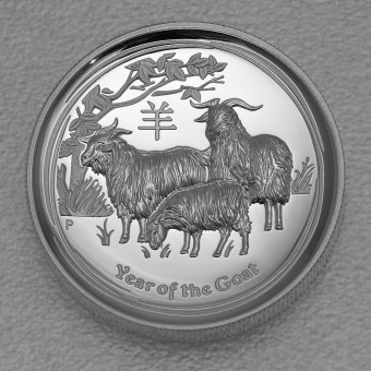 Silbermünze 1oz "Ziege" 2015 (PP/HR) Lunar II – Year of the Goat (Australien)