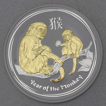 Silbermünze 1oz "Affe" 2016 (vergoldet) Lunar II – Year of the Monkey (Australien)