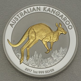 Silbermünze 1oz "Känguru" 2017 (vergoldet) (Australien)