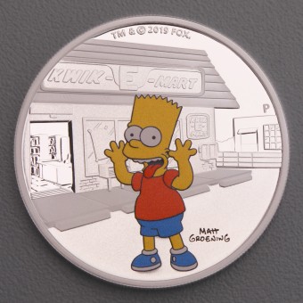 Silbermünze 1oz "Bart Simpson" 2019 (koloriert) The Simpsons (Tuvalu)