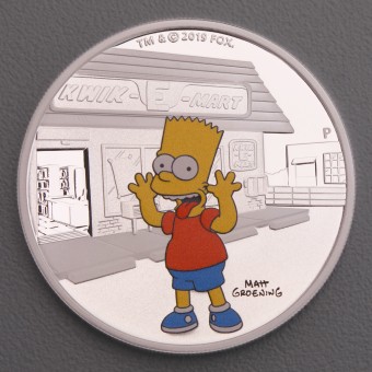 Silbermünze 1oz "Bart Simpson 2019" (coloriert) The Simpsons Serie