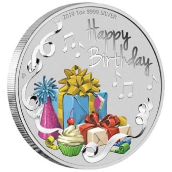 Silbermünze 1oz 2019 "Happy Birthday" Perth Mint 