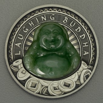 Silbermünze 1oz "2019 Laughing Buddha" Antique finish