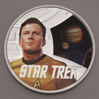 Silbermünze 1oz "Captain Kirk" 2019 (PP/koloriert) Star Trek (Tuvalu)