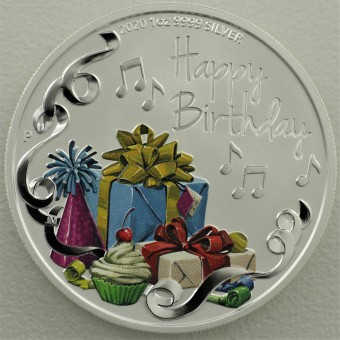 Silbermünze 1oz "Happy Birthday" 2020 (koloriert) (Australien)